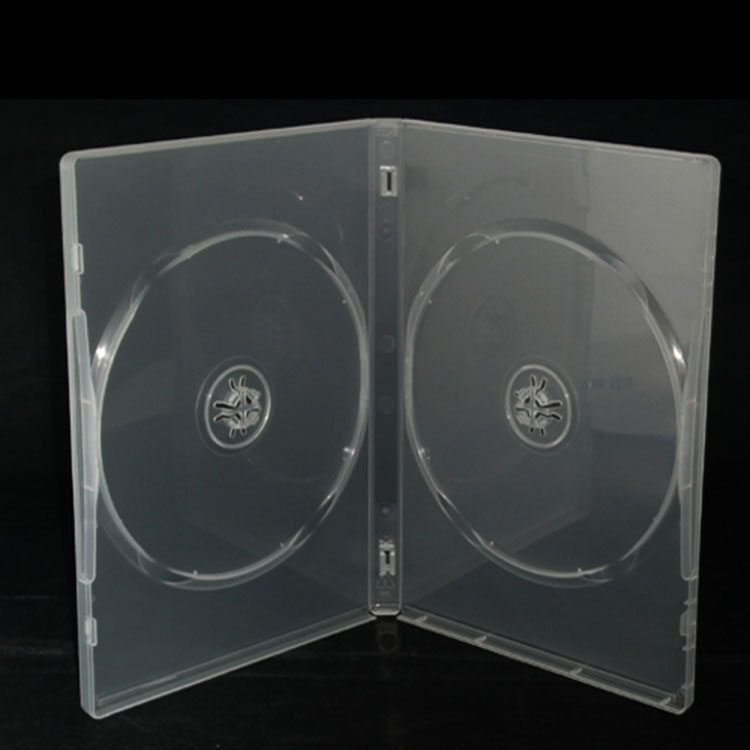 Caixa dupla de DVD preta de 14 mm